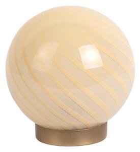 Lampada da tavolo giallo chiaro con paralume in vetro (altezza totale 17 cm) Summer Globe – Leitmotiv