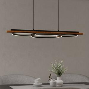 EGLO Lampada a sospensione Boyal, Legno scuro, Soggiorno / Sala da pranzo, Legno, Lampada a sospensione
