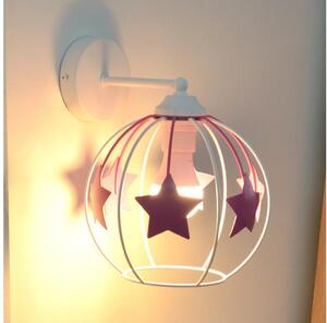Applique per bambini STARS 1xE27/15W/230V rosa/bianco