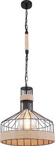 Globo Lighting lampada a sospensione in metallo nero opaco, 1x E27