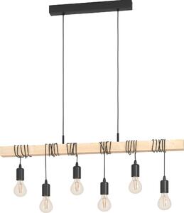 EGLO lampada a sospensione TOWNSHEND 6x25W nero e marrone 95499