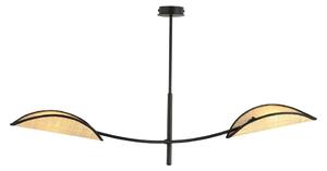 Lampadario a sospensione con supporto rigido LOTUS 2xE14/10W/230V nero/beige
