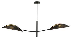 Lampadario a sospensione con supporto rigido LOTUS 2xE14/10W/230V nero/oro