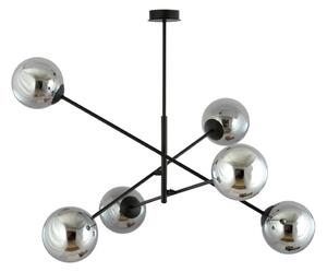 Lampadario a sospensione con supporto rigido LINEAR 6xE14/10W/230V nero/grigio