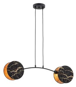 Lampadario a sospensione con filo MOTIF 2xE27/15W/230V nero/oro