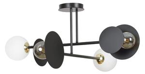 Lampadario a sospensione con supporto rigido MINERVA 2xE27/15W + 2xE14/10W/230V nero