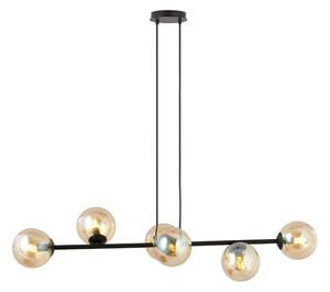 Lampadario a sospensione con filo ROSSI 6xE14/10W/230V nero/beige