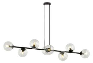 Lampadario a sospensione con filo ROSSI 8xE14/10W/230V nero/limpido