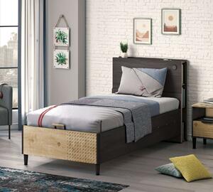 Letto Nero 100x200 Cm Con Rete