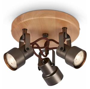 Briloner 2872-035 - Faretto LED SPOTLIGHT 3xGU10/5W/230V marrone