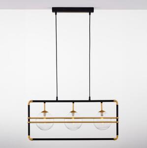 Jupiter 2030 - Lampadario a sospensione con filo FIORI 3xG9/10W/230V nero/oro/limpido