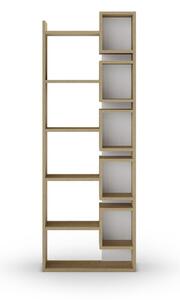 Libreria in rovere decorata in bianco e naturale 60x168,5 cm Eladi - Marckeric