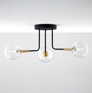 Jupiter 2039 - Lampadario a sospensione con supporto rigido BURANO 3xG9/10W/230V nero/oro/limpido