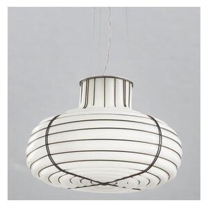 SIRU - Lampadario a sospensione con filo CHAPEAU 2xE14/40W/230V cromo/bianco Vetro veneziano