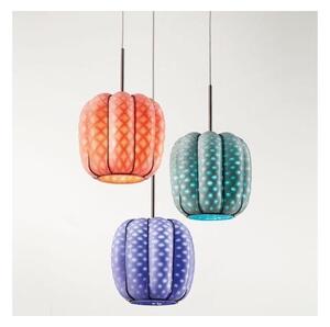 SIRU - Lampadario a sospensione con filo NEST 3xE27/60W/230V arancione/blu/verde Vetro veneziano
