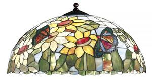 Sunflower solo paralume tiffany disegno farfalle d.45cm