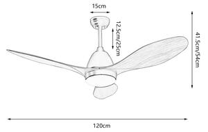 ZEVENTI - Ventilatore da soffitto LED MURO LED/18W/230V Wi-Fi Tuya + telecomando