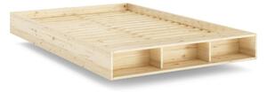 Letto matrimoniale di colore naturale in pino massiccio con rete inclusa 140x200 cm Merge – Karup Design