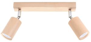 Lampada da Parete 2xGU10 Orientabile in Legno Naturale BERG