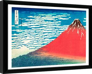 Quadro Hokusai - Red Fuji, Poster Incorniciato