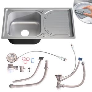 76CM lavello in acciaio inox rettangolare ripiano sinistro Lavello da cucina Lavello da incasso Unità di lavaggio Unità di lavaggio