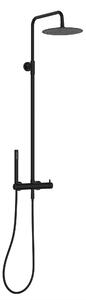 Set doccia Marwell rubinetto doccia Classico nero 88-118x20 cm - asta doccia regolabile - doccia a pioggia - doccetta con flessibile