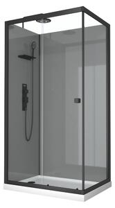 Doccia completa Marwell doccia completa Grey Style Rectangle 215x90x90cm - doccia prefabbricata con vetro temperato da 5 mm - con ripiano per utensili da doccia