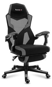 Sedia da gioco Huzaro Combat 3.1 grigia con poggiapiedi, FlexiBack inclinazione 135°, ergonomica, traspirante, poggiatesta, braccioli, fino a 150 kg, regolabile