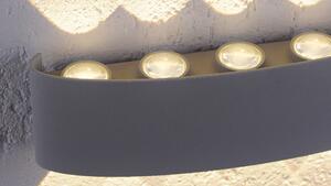 Applique argento 10xLED/0.80W/3000K Luce da esterno IP54 CARLO