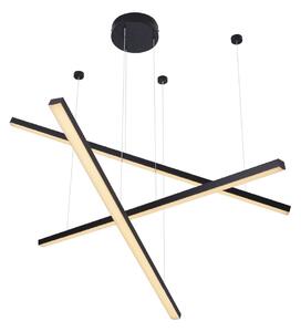 Lampadario a LED TRIO nero 36 W, bianco caldo, 2200 lm, metallo, dimensioni: 150 x 100 x 3,6 cm, IP20, Maxlight
