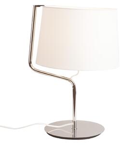 Lampada da tavolo con paralume bianco CHICAGO, cromata bianca, 1xE27x20W, tessuto, dimensioni: 46x32x30 cm, IP20, Maxlight
