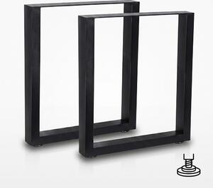 Mucola set di 2 pattini per tavolo in acciaio base tavolo gambe tavolo pattino telaio design industriale - nero 60x72 cm