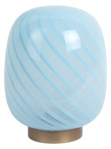 Lampada da tavolo azzurra con paralume in vetro (altezza totale 20 cm) Summer Globe – Leitmotiv