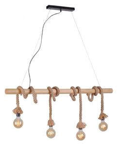 Lampada a sospensione, fascio naturale, corda di canapa, L 100 cm, ROPE