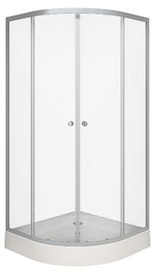 Cabine doccia 90x90 MARWELL Set Crystal Round 90 x 90 x 200 cm - set completo incluso piatto doccia - doccia rotonda con ingresso frontale