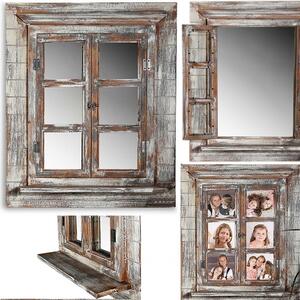 Mucola specchio da parete con persiane specchio cornice specchio finestra cornice foto shabby specchio decorativo specchio armadio - marrone