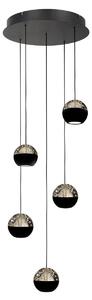 Steinhauer Exclusive - lampada a sospensione - BELLUNO - nero - vetro metallo - Ø 35cm - LED - 4585ZW