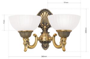 Orion WA 2-1201/2 - Applique ROCCA 2xE27/60W/230V bronzo/bianco