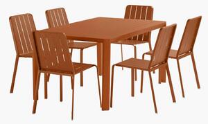 Tavolo da giardino allungabile Idaho NATERIAL in alluminio arancio / ramato per 8 persone 97/149x149cm