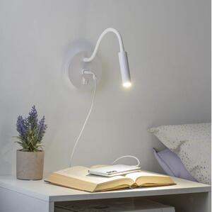 Brilagi - LED Lampada flessibile da muro con porta USB MAYA LED/3W/230V bianco