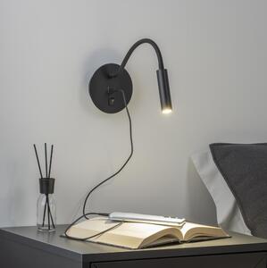 Brilagi - LED Lampada flessibile da muro con porta USB MAYA LED/3W/230V nero