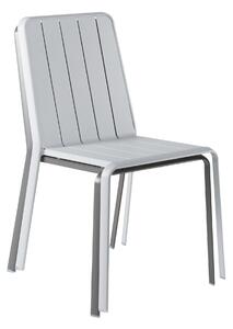 Sedia da giardino senza cuscino Idaho NATERIAL in alluminio con seduta in alluminio grigio / argento