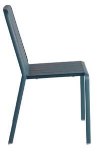 Sedia da giardino senza cuscino Idaho NATERIAL in alluminio con seduta in alluminio blu