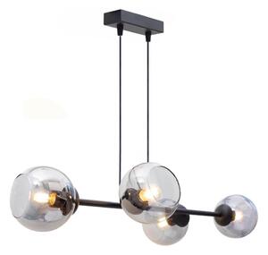 Lampadario a sospensione con filo LATIL 4xE27/60W/230V nero