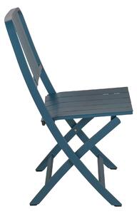 Sedia da giardino senza cuscino Idaho NATERIAL pieghevole in alluminio con seduta in alluminio blu