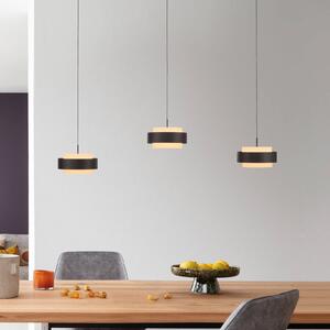 Schöner Wohnen SCHÖNER WOHNEN Lampada LED a sospensione 3 luci, nera, 3000 K Elmo, dimmerabile, Nero, Soggiorno / Sala da pranzo, Metallo, Moderno