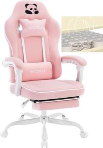 Sedia da gaming WOLTU con cuscini a molle insacchettate, sedia girevole ergonomica, tessuto a rete: Rosa Colore: Rosa
