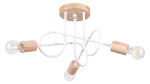 Sollux SL.1474 - Lampadario a plafone EMBER 3xE27/15W/230V bianco/beige/faggio