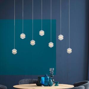 Schöner Wohnen SCHÖNER WOHNEN Lampada LED a sospensione 7 luci Lini bianca, 3.000 K Lini, dimmerabile, Bianco / Opale, Soggiorno / Sala da pranzo, Plastica, Moderno