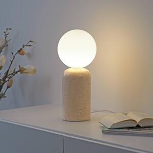 Schöner Wohnen Lampada da tavolo Traventa, Crema / Ambra, Soggiorno / Sala da pranzo, calcestruzzo / cemento, Mediterraneo, Lampada da tavolo